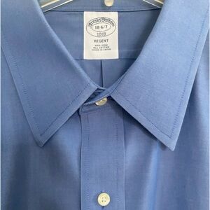 Brooks Brothers Regent Men's Blue Dress Shirt 18 6/7